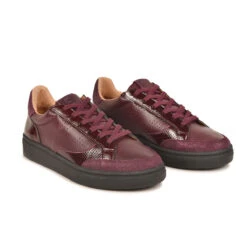 Pataugas BASALT/SV F4H BORDEAUX -Magasin De Chaussures Parfait 628220 BASKET FEMME BASALT SV F4H BORDEAUX 4