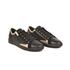 Pataugas JESTER/MIX F4H NOIR/DORÉ -Magasin De Chaussures Parfait 628254 BASKET FEMME JESTER MIX F4H NOIR DORE 4