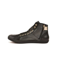 Pataugas BANJOU LATSA/MIX F4H NOIR/DORÉ -Magasin De Chaussures Parfait 628259 946 BASKET HAUTE FEMME LATSA MIX F4H NOIR DORE 3