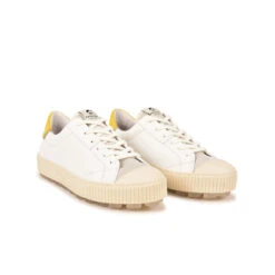 Pataugas ARAN/MIX F2H BLANC/JAUNE -Magasin De Chaussures Parfait BASKET FEMME ARAN MIX F2H BLANC JAUNE 4