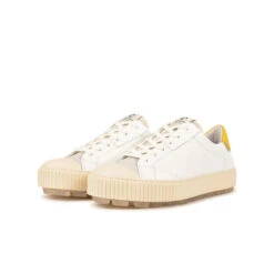 Pataugas ARAN/MIX F2H BLANC/JAUNE -Magasin De Chaussures Parfait BASKET FEMME ARAN MIX F2H BLANC JAUNE 5