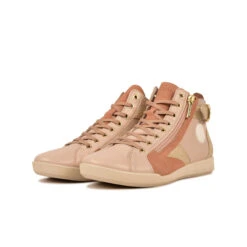 Pataugas PALME/MIX F2H BEIGE ROSÉ/DORÉ 7 Pataugas PALME/MIX F2H BEIGE ROSÉ/DORÉ -Magasin De Chaussures Parfait BASKET FEMME PALME MIX F2H NUDE DORE 5